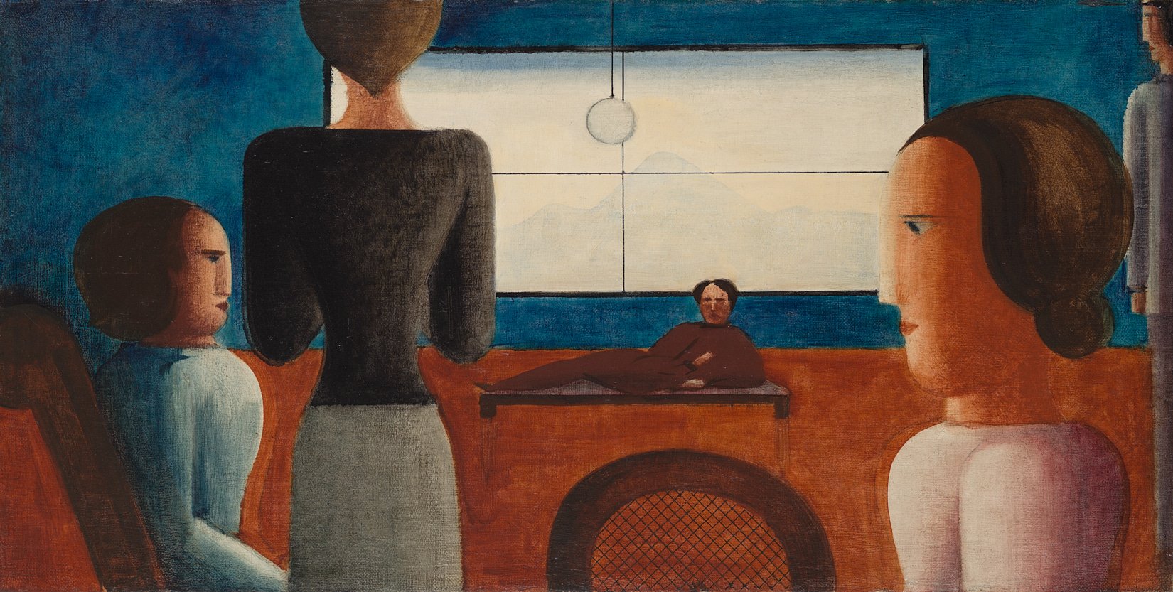 Oskar Schlemmer - Innenraum mit fünf Figuren