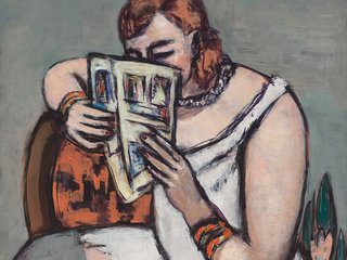Max Beckmann - Frau in weissem Hemd (lesend)