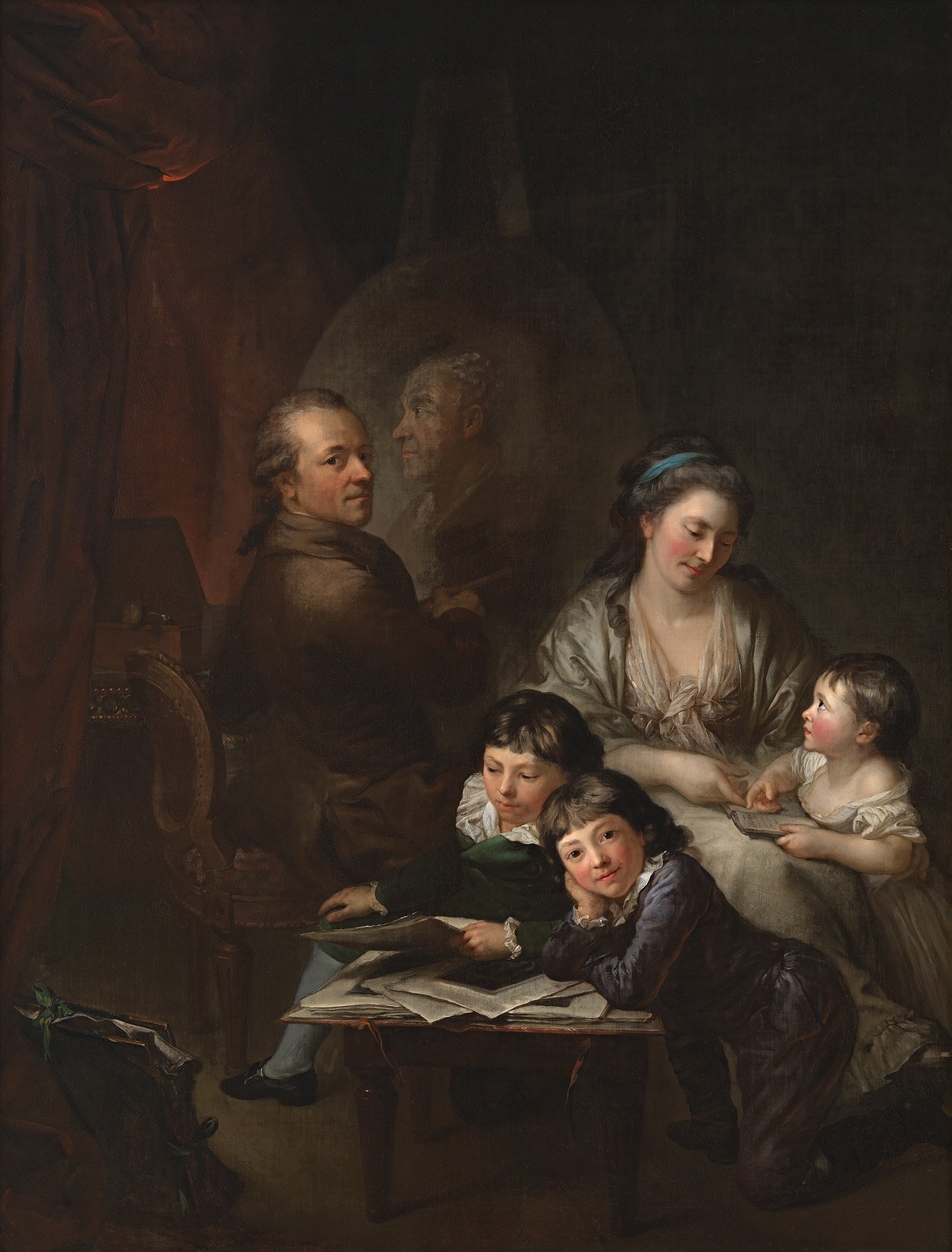 Anton Graff - Die Familie des Künstlers vor dem Bildnis Johann Georg Sulzers
