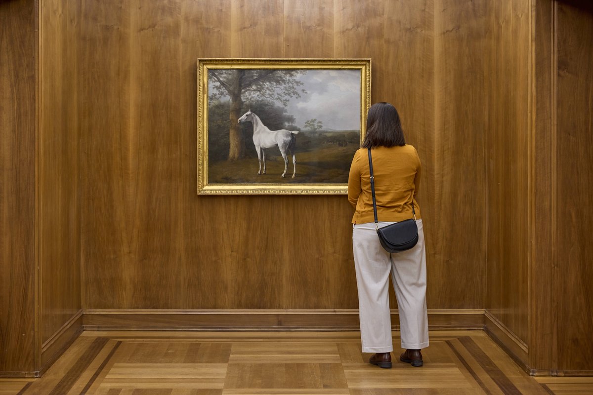 Jacques-Laurent Agasse: Schimmel auf der Weide, um 1806/1807. Stiftung Oskar Reinhart. Foto: Lea Reutimann