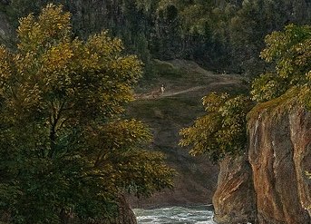 KOCH_Das Wetterhorn mit dem Reichenbachtal_Detail_Figur