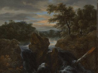 Jacob Isaacksz. van Ruisdael - Landschaft mit Wasserfall