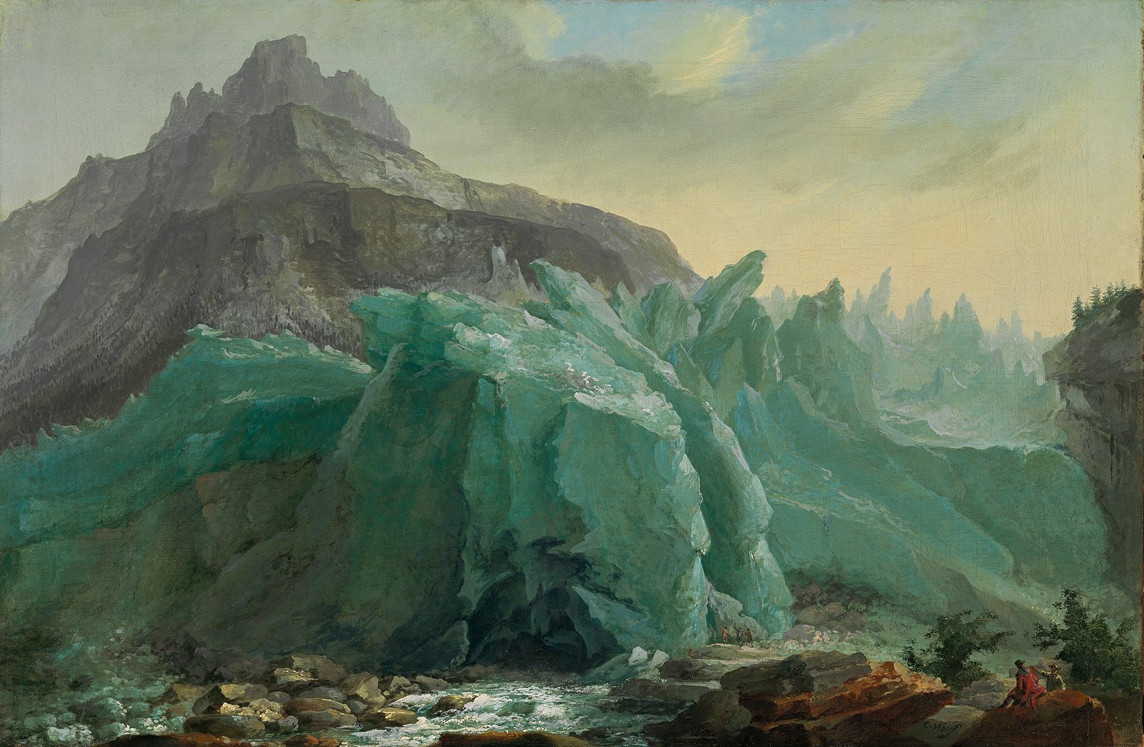 Caspar Wolf - Der Untere Grindelwaldgletscher mit Luetschine.1774